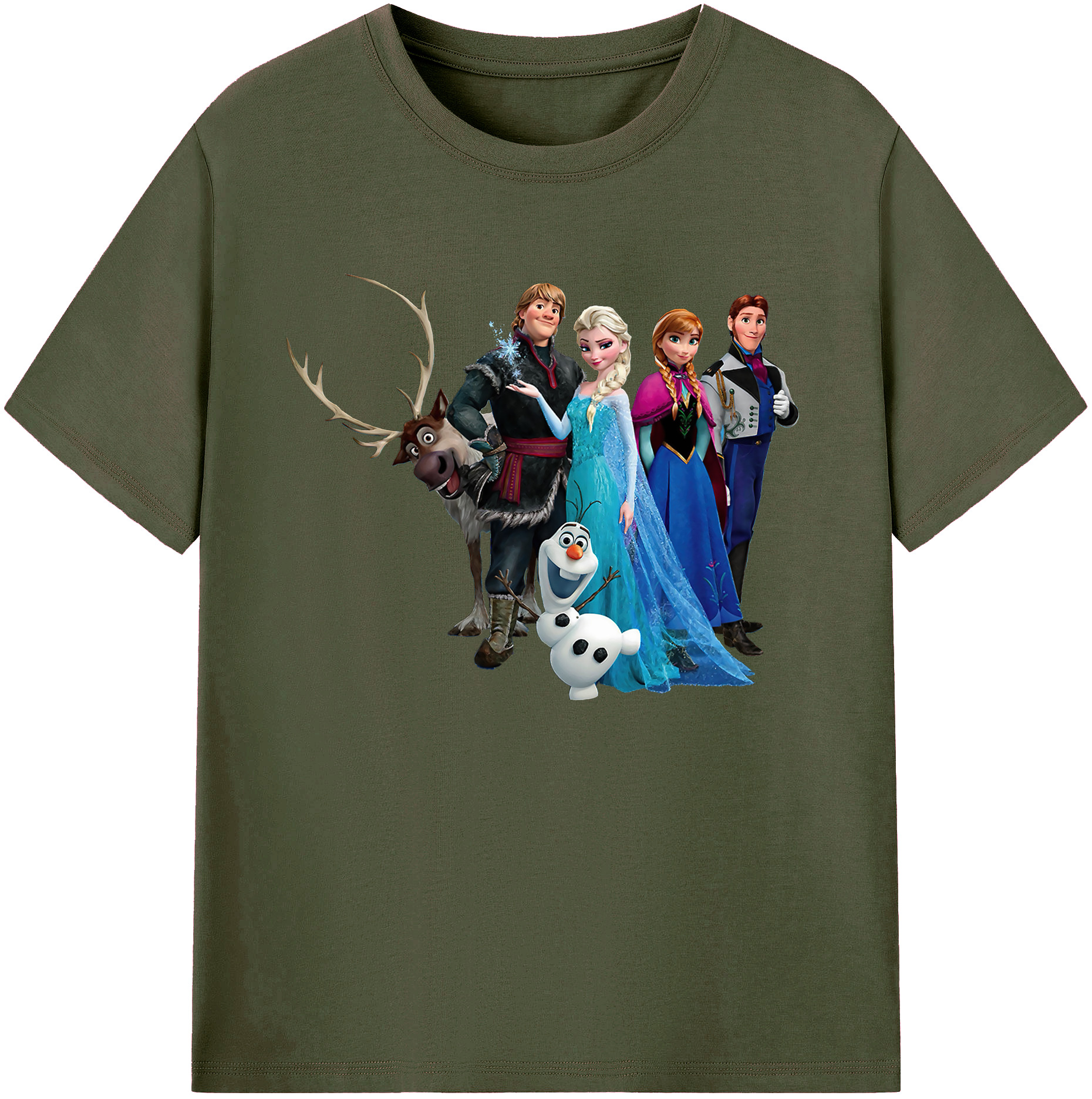 （画像用） アナと雪の女王 アンナ エルサ Frozen Anna Elsa 綿100％ メンズ半袖Tシャツ｜肌触りやわらか＆通気性